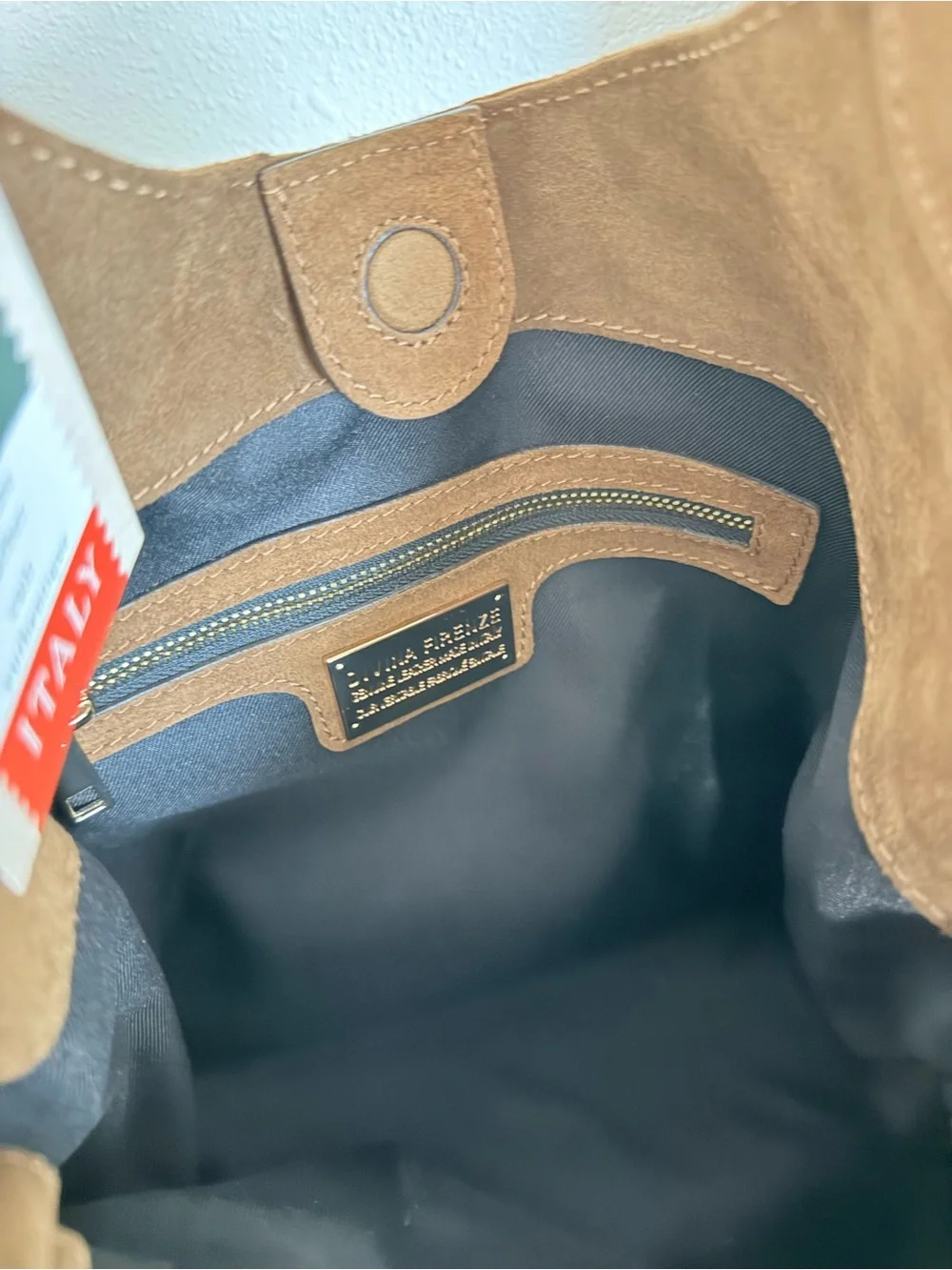 Genuine suede fridge hobo bag